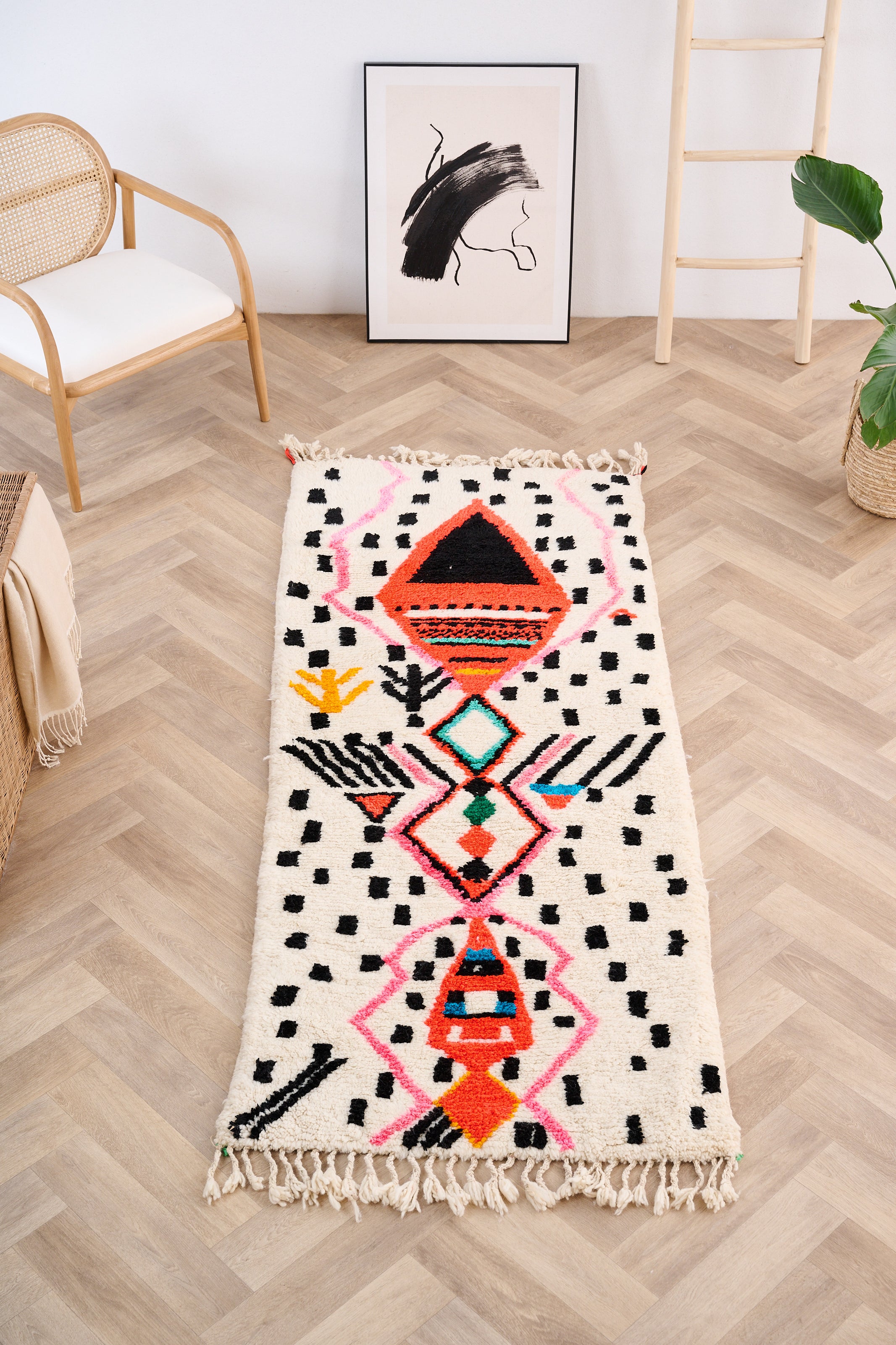 Colorful runner rug 89 x 243 cm - n°1479