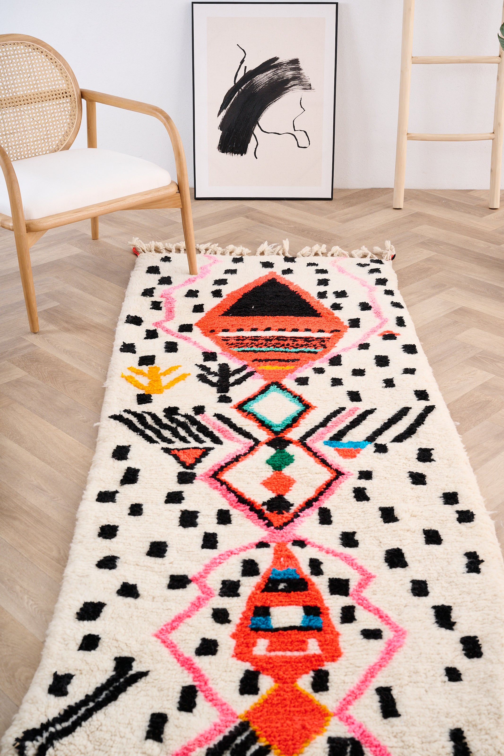 Colorful runner rug 89 x 243 cm - n°1479