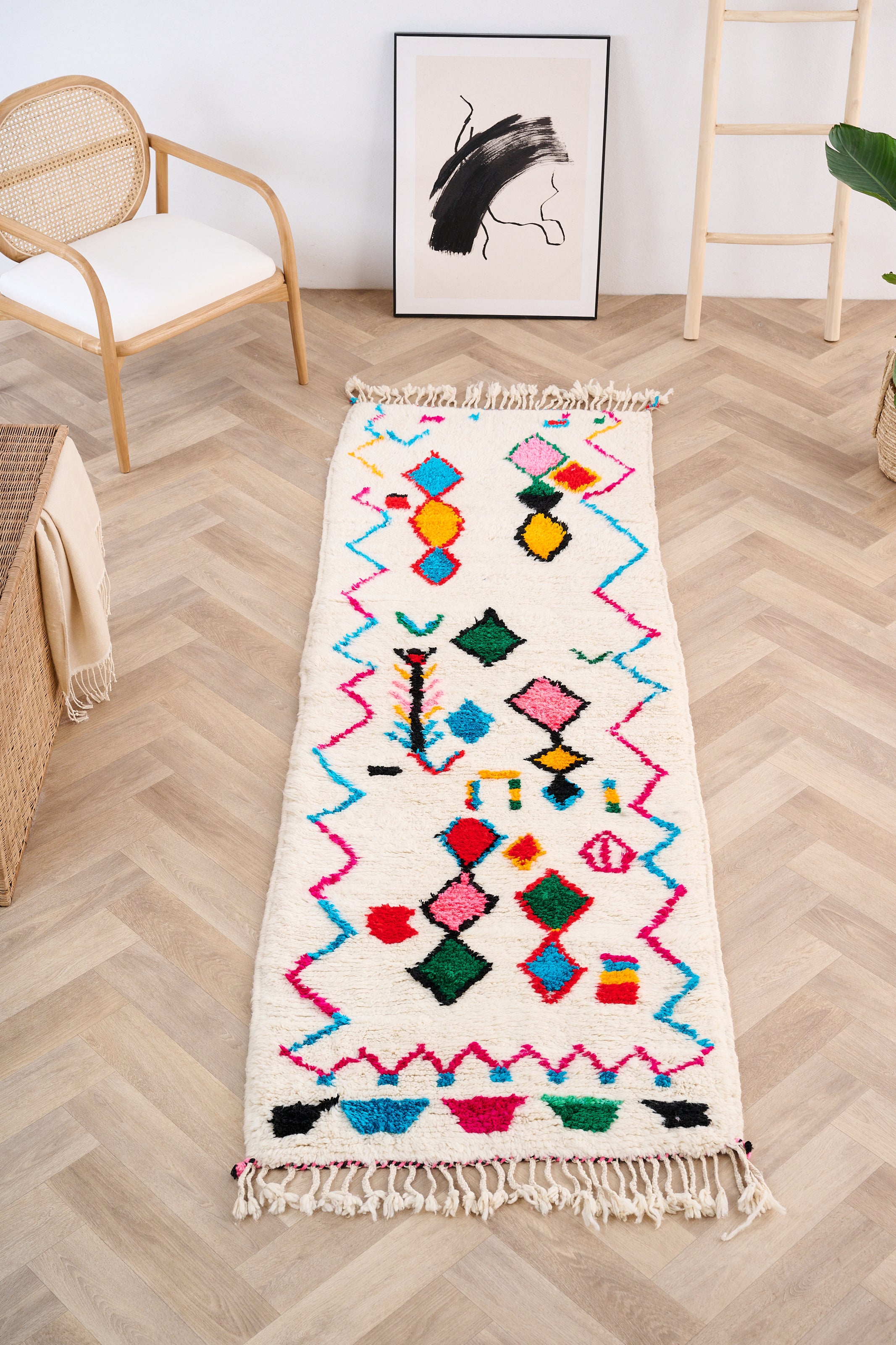 Colorful runner rug 84 x 268 cm - n°1483