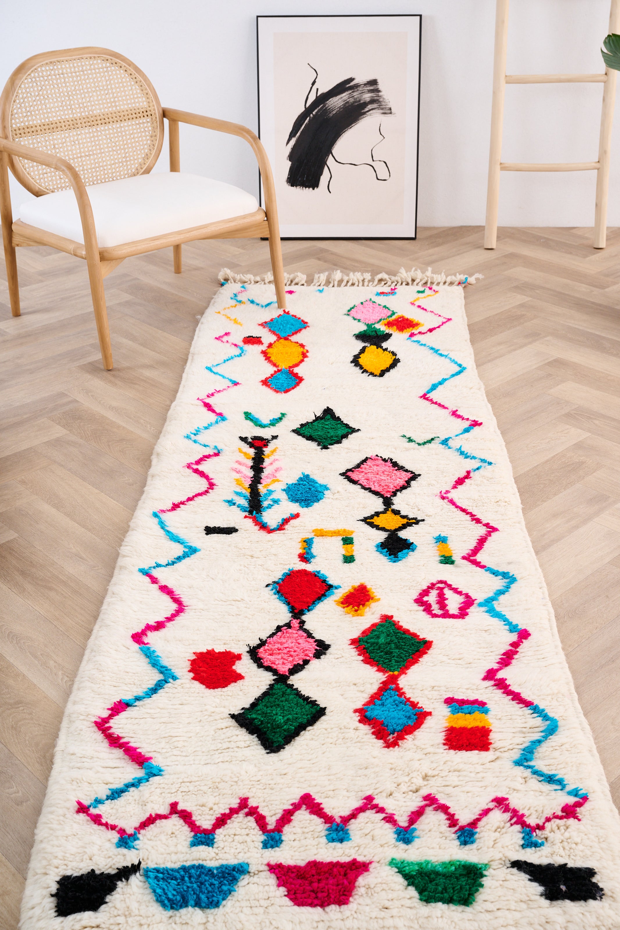 Colorful runner rug 84 x 268 cm - n°1483