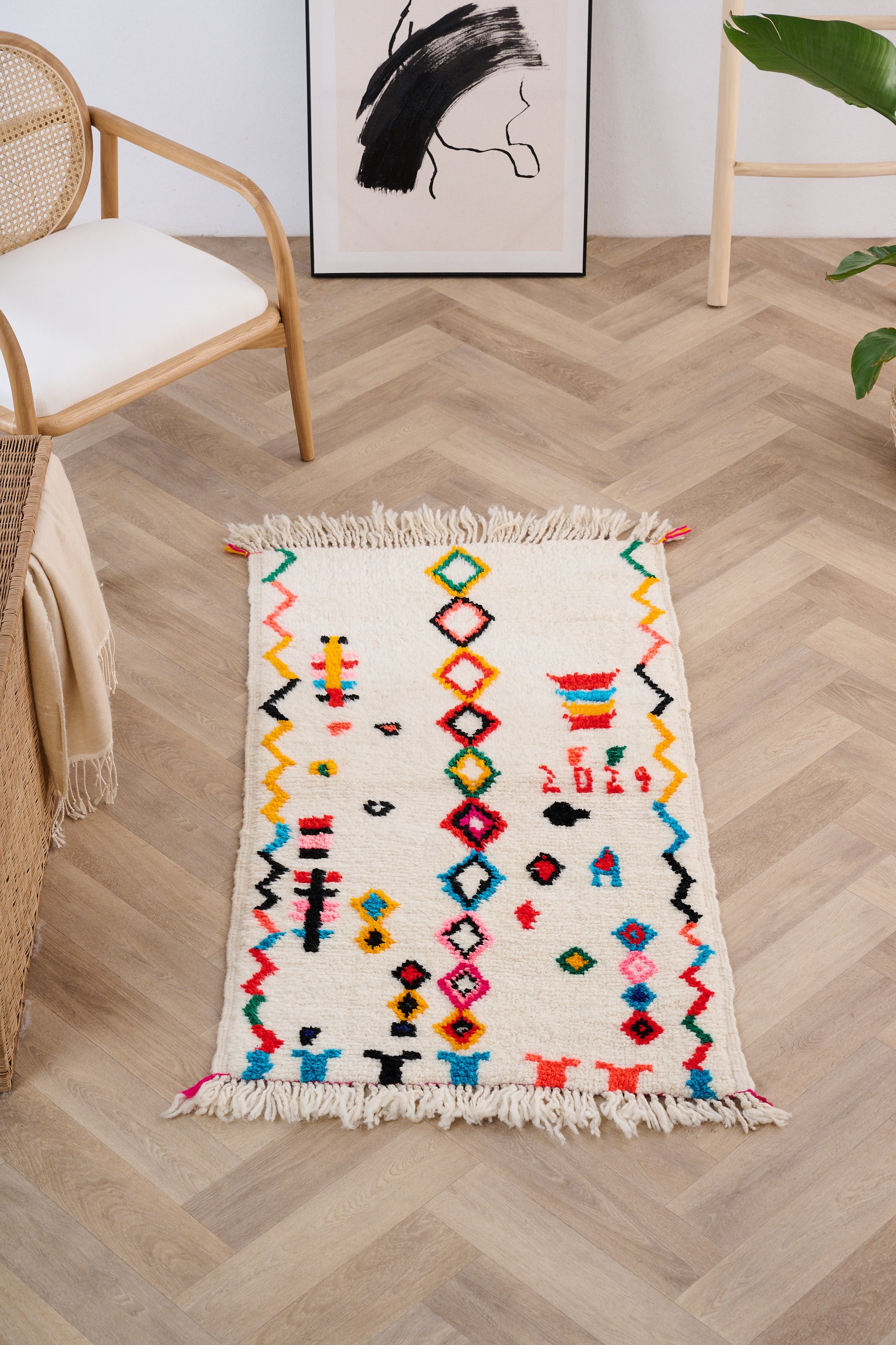 Tapis berbère coloré 74 x 148 cm - n°1535