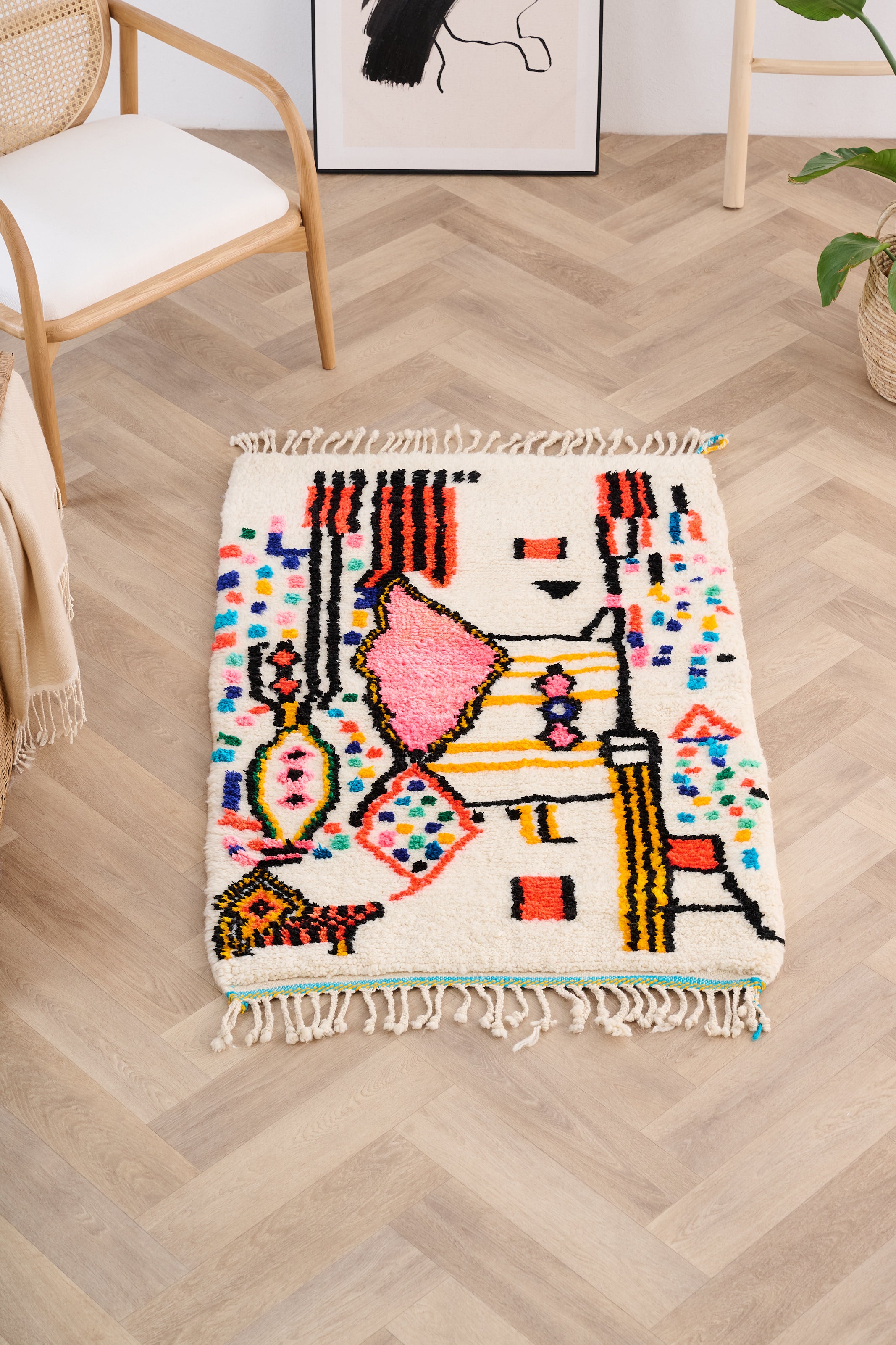 Colorful Berber rug 85 x 144 cm - n°1538