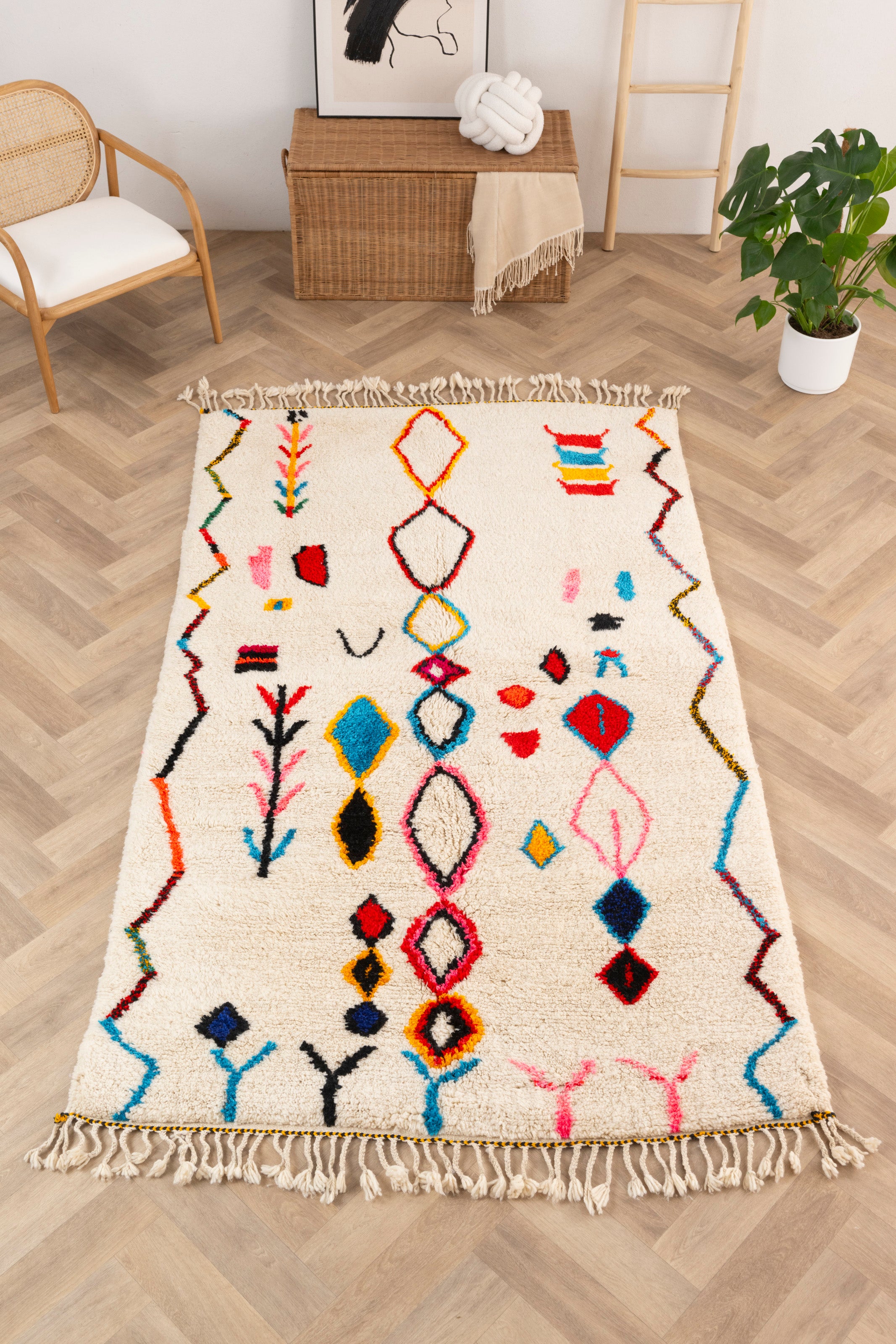 Tapis berbère coloré 151 x 281 cm - n°1589