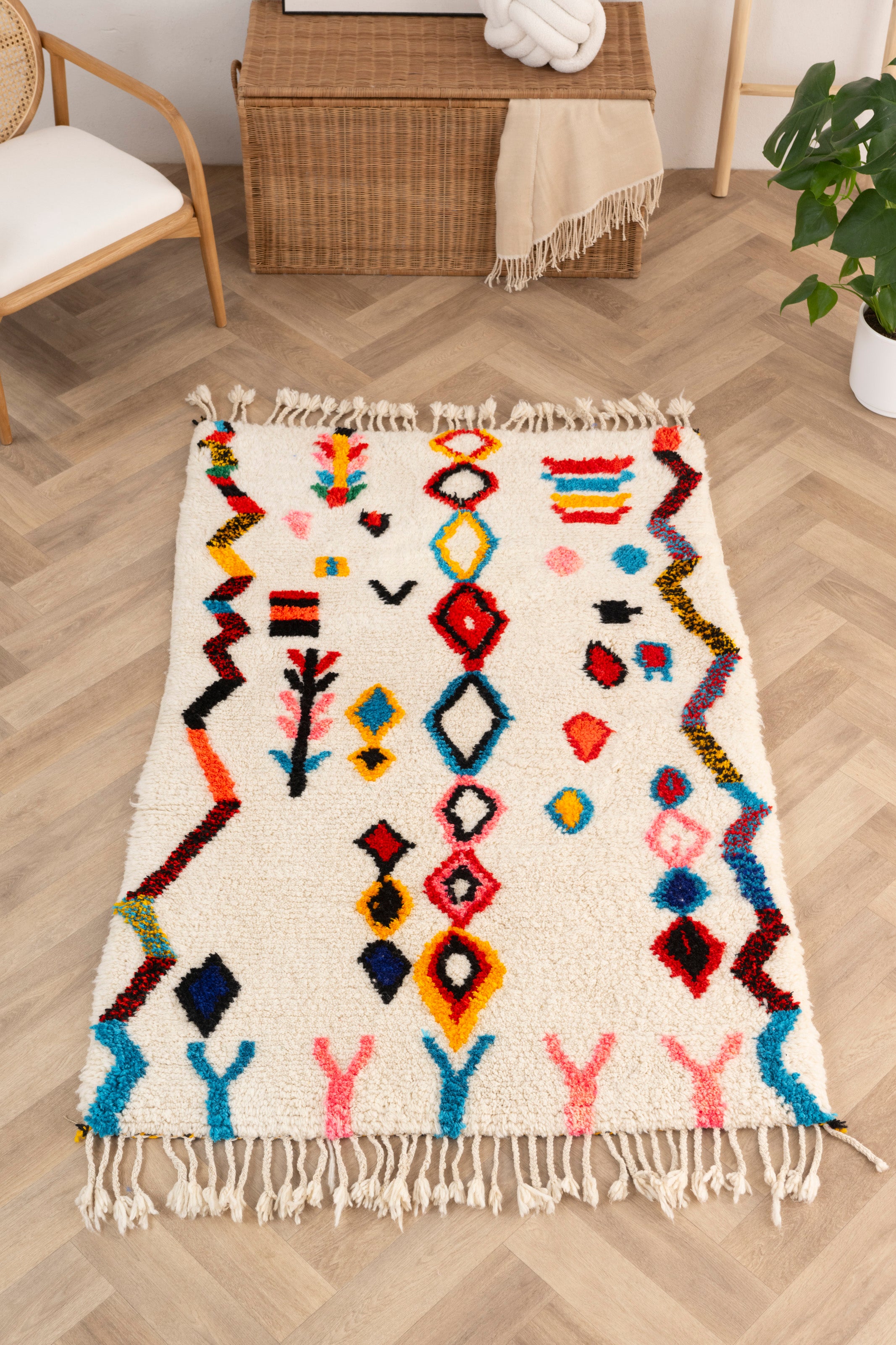 Tapis berbère coloré 117 x 199 cm - n°1667