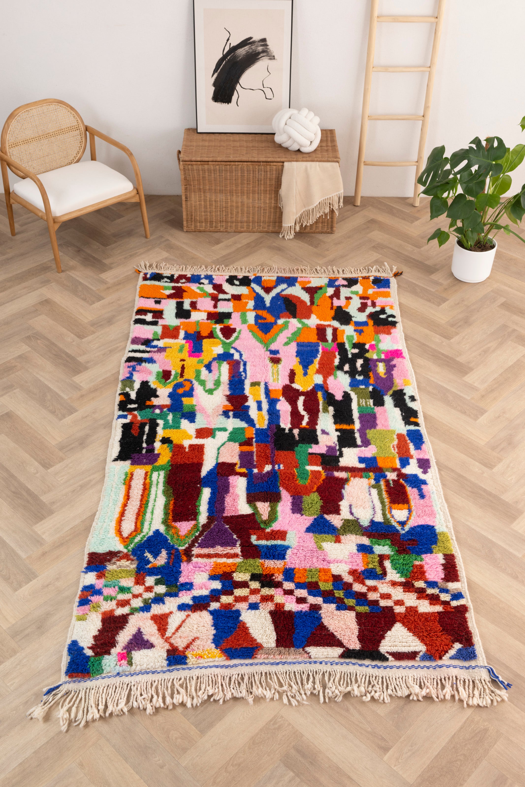 Tapis berbère coloré 148 x 274 cm - n°1683