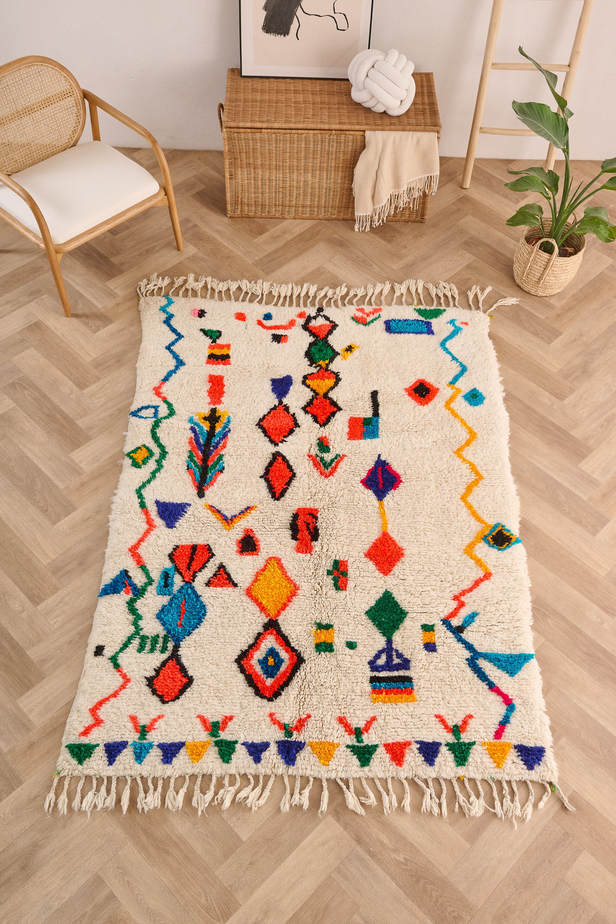 Tapis berbère coloré 150 x 224 cm - n°1651