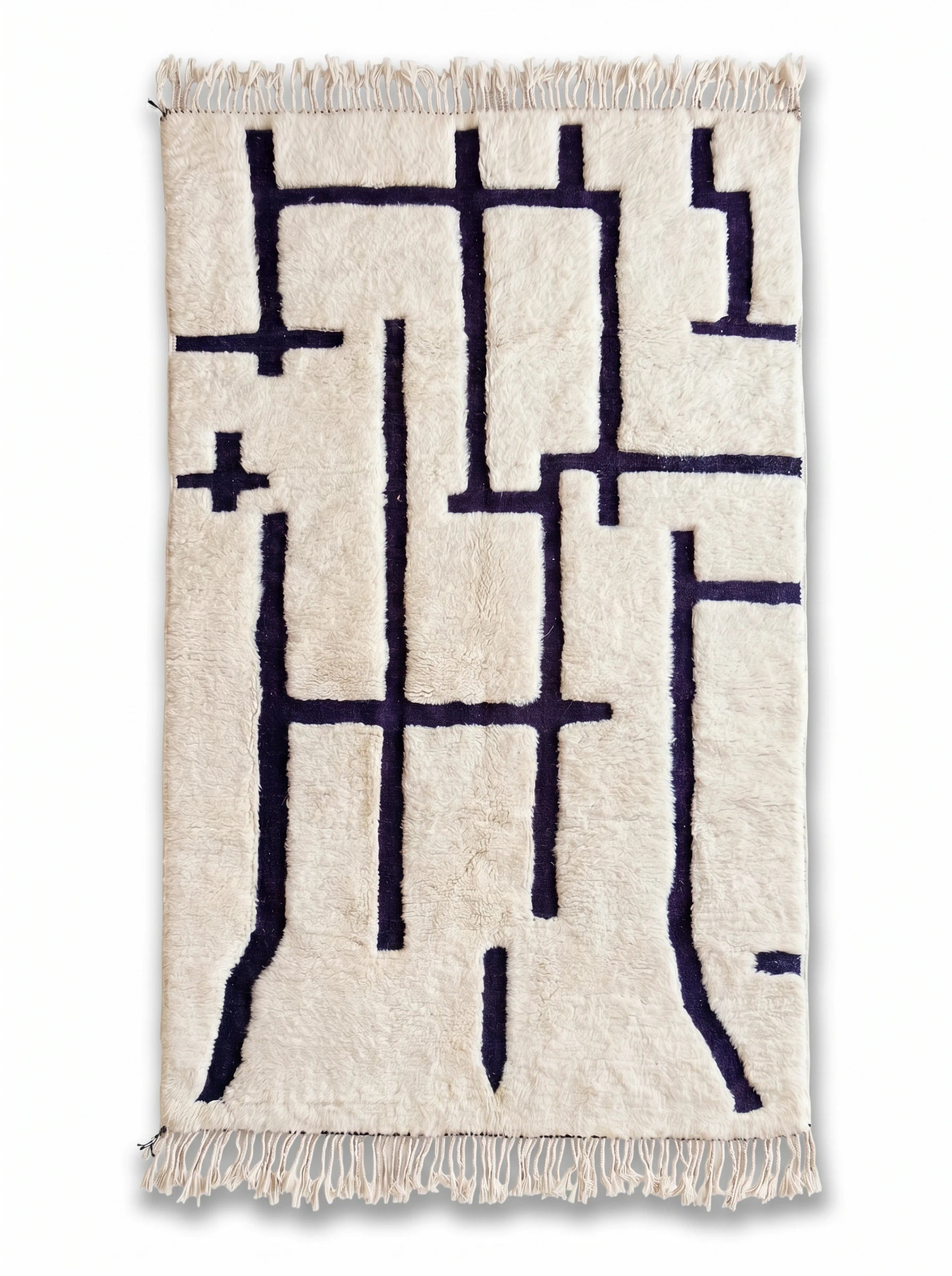 Tapis Beni Ouarain 159 x 285 cm, tapis berbère fait main en laine | Tamazi
