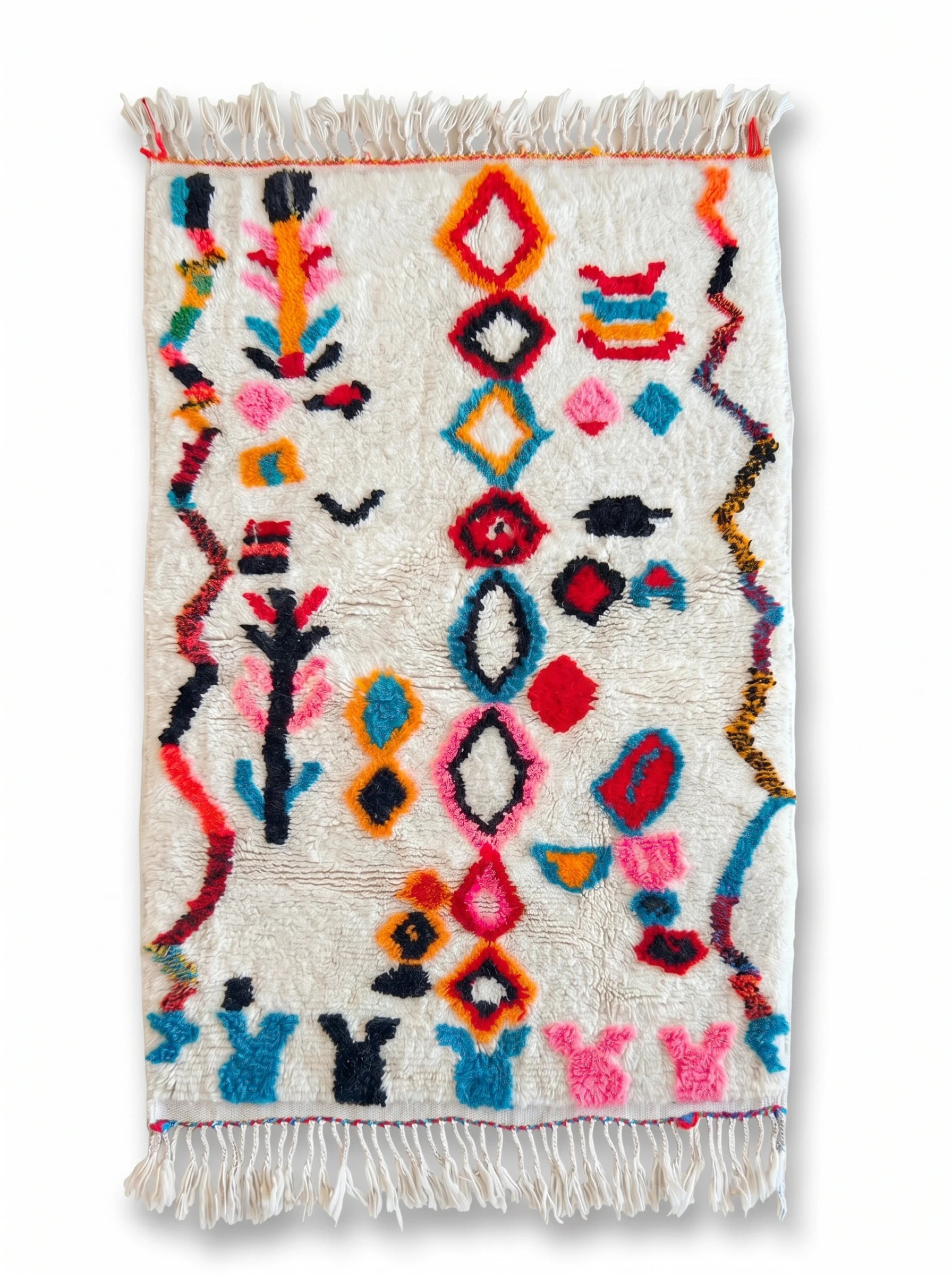 Tapis berbère coloré 100 x 176 cm, fait main en laine | Tamazi
