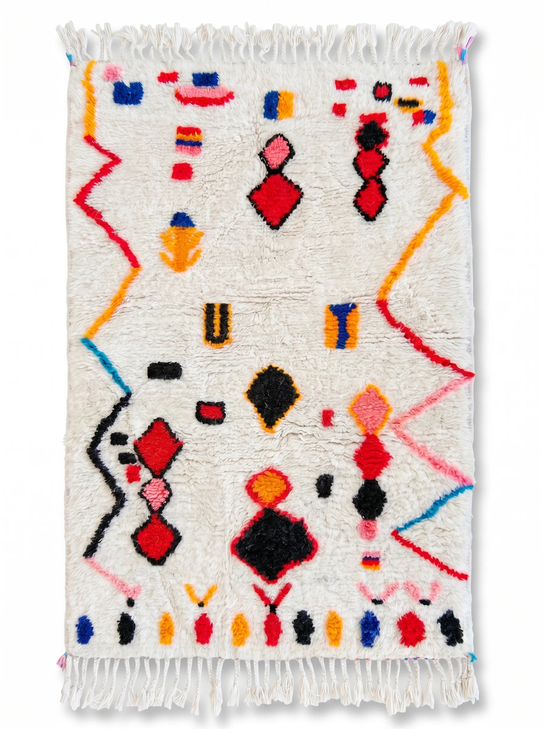 Tapis berbère coloré 101 x 172 cm, fait main en laine | Tamazi