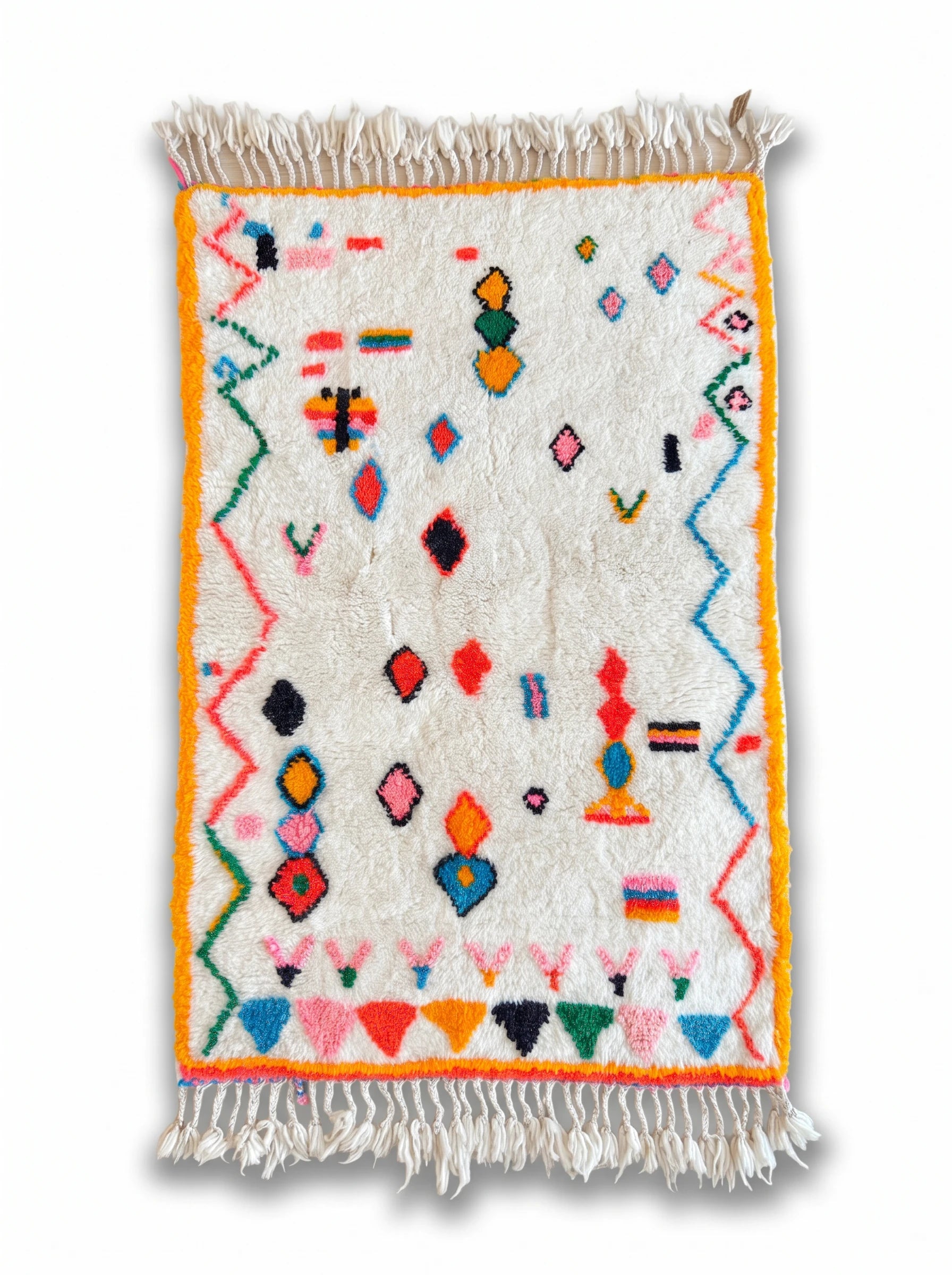 Tapis berbère coloré 102 x 176 cm, fait main en laine | Tamazi