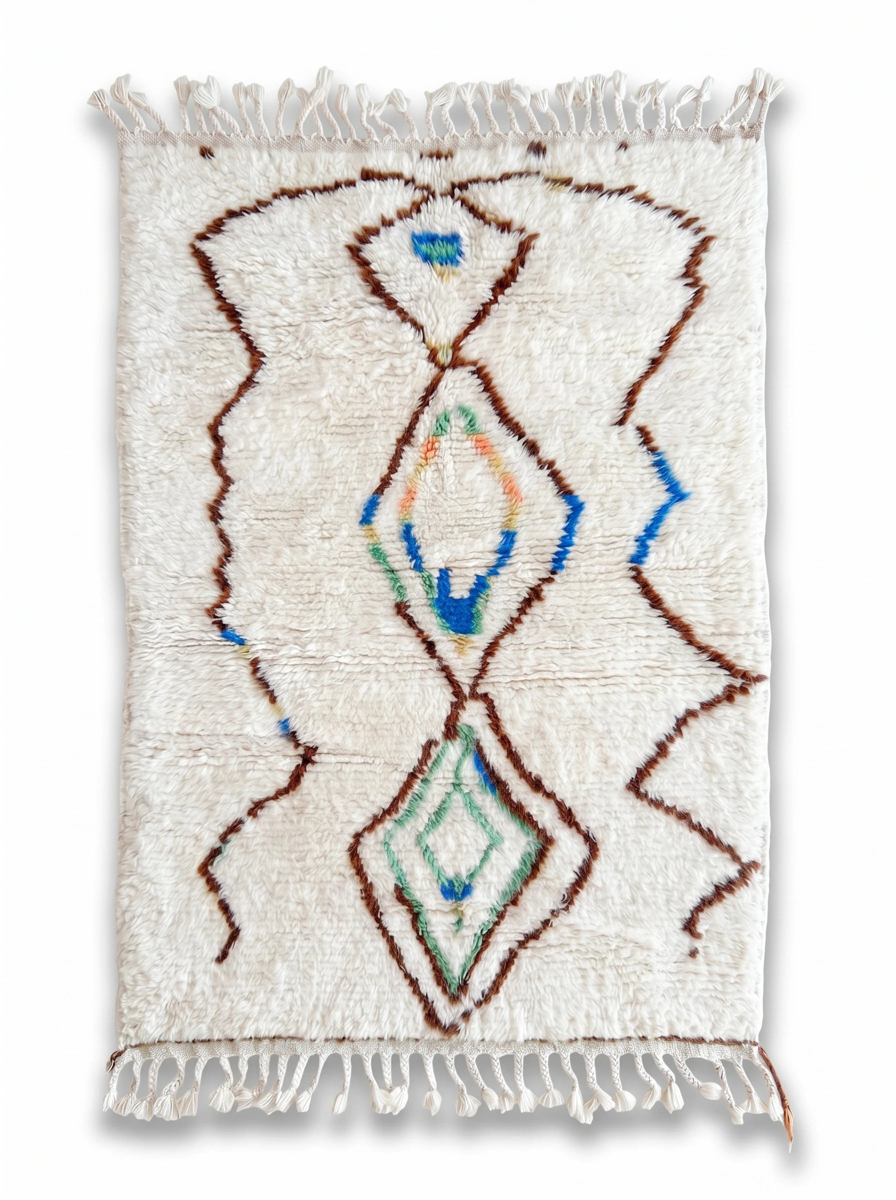 Tapis berbère coloré 105 x 168 cm, fait main en laine | Tamazi