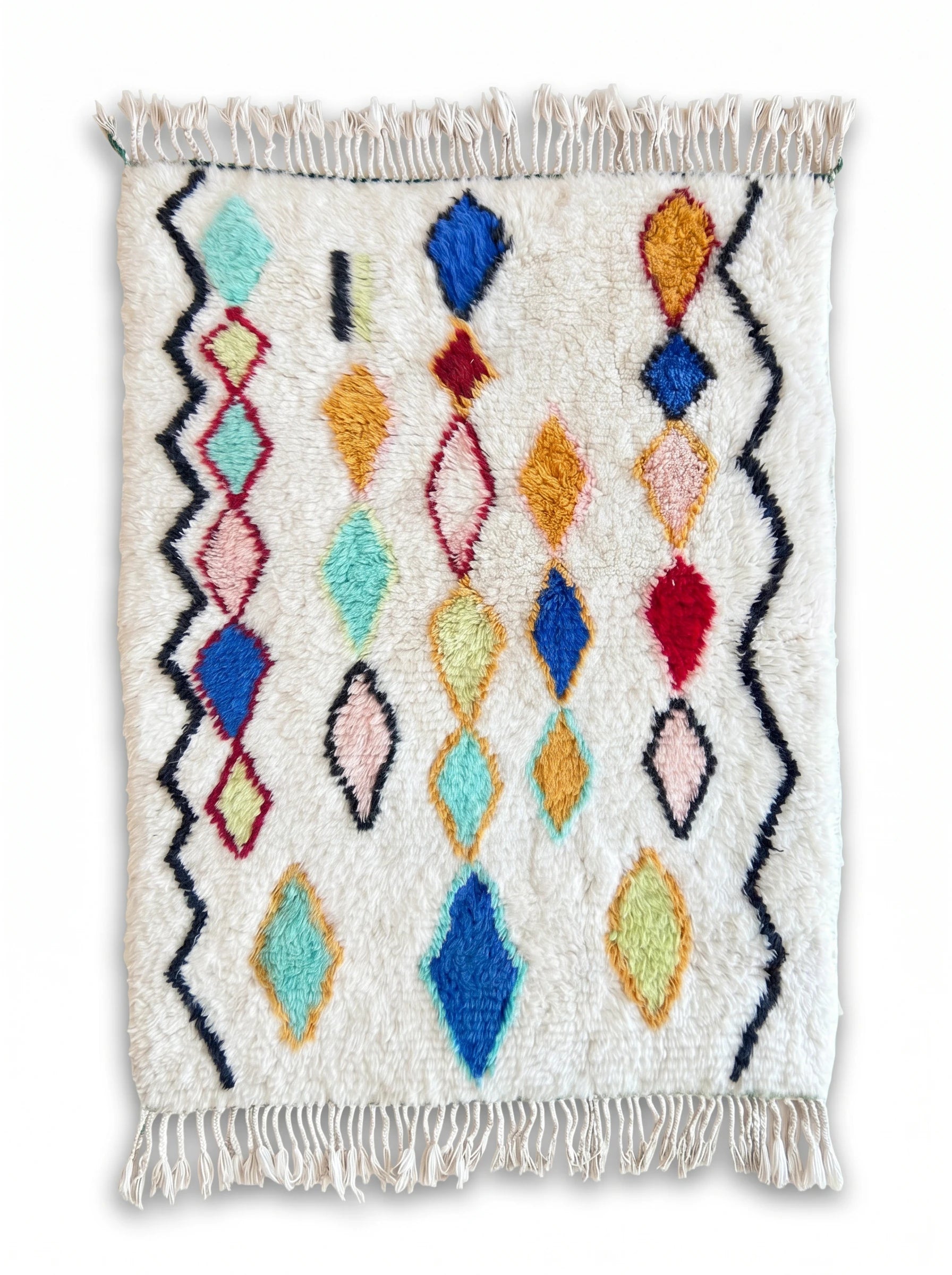 Tapis berbère coloré 112 x 167 cm, fait main en laine | Tamazi
