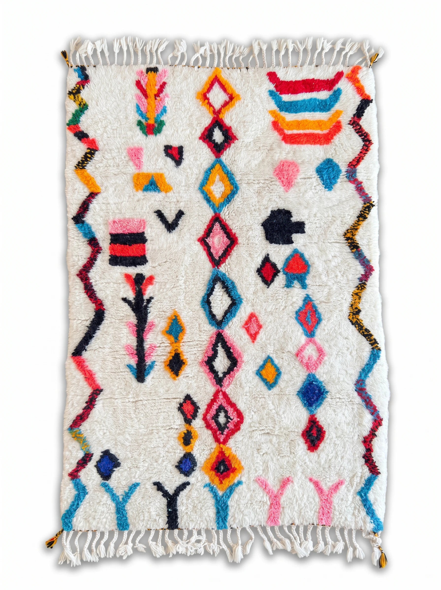 Tapis berbère coloré 115 x 190 cm, fait main en laine | Tamazi