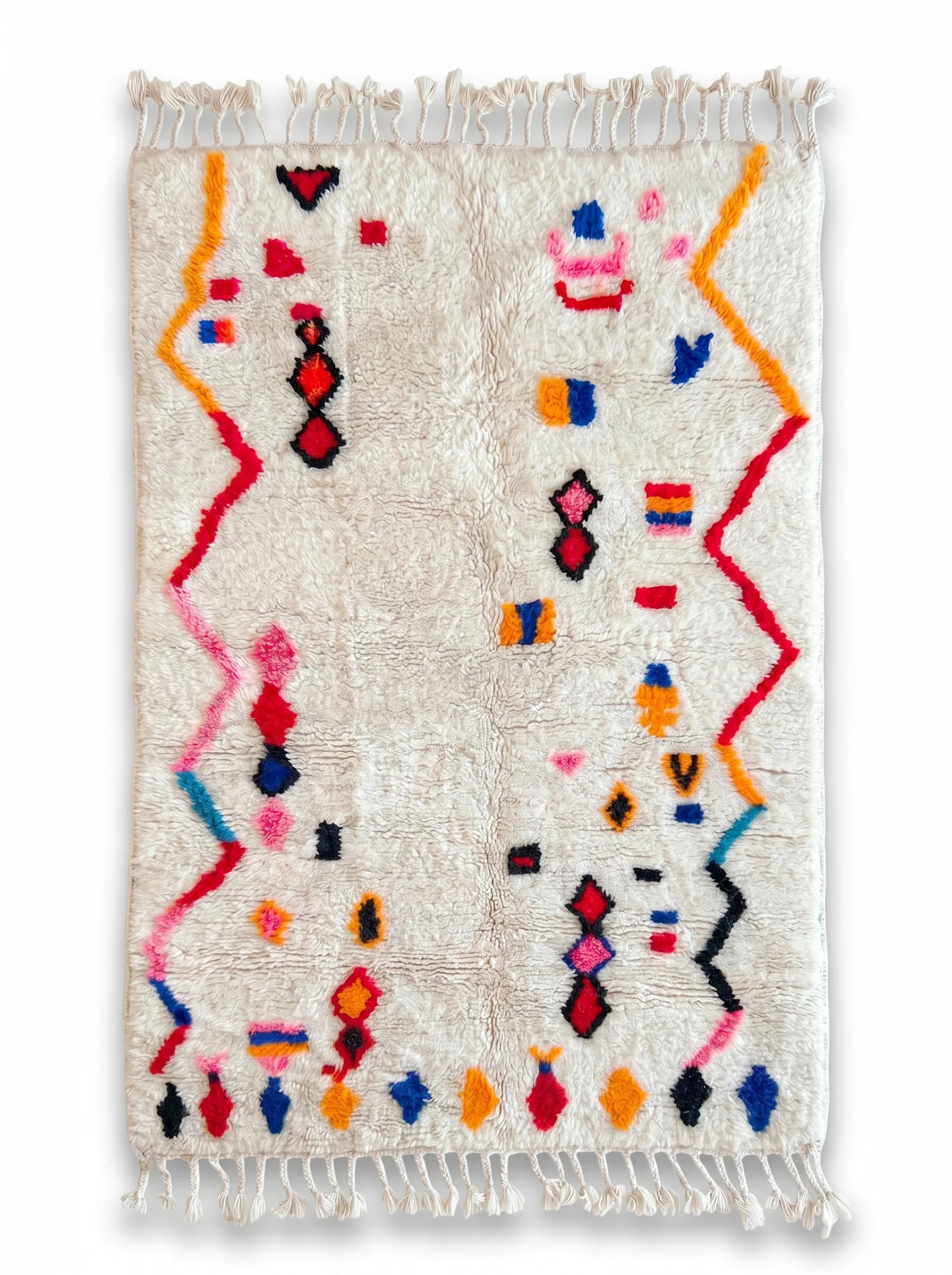 Tapis berbère coloré 119 x 203 cm, fait main en laine | Tamazi