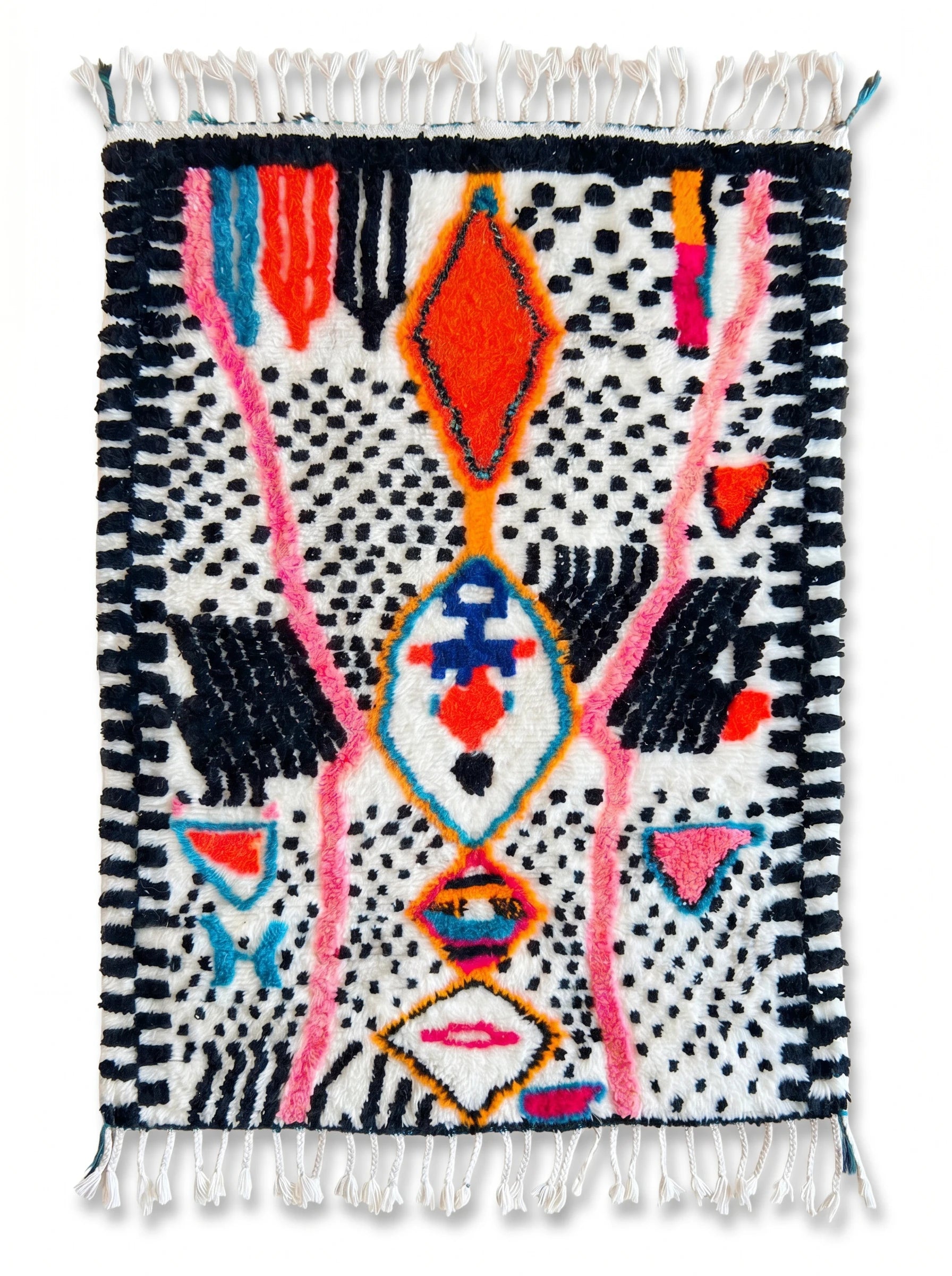 Tapis berbère coloré 125 x 201 cm, fait main en laine | Tamazi