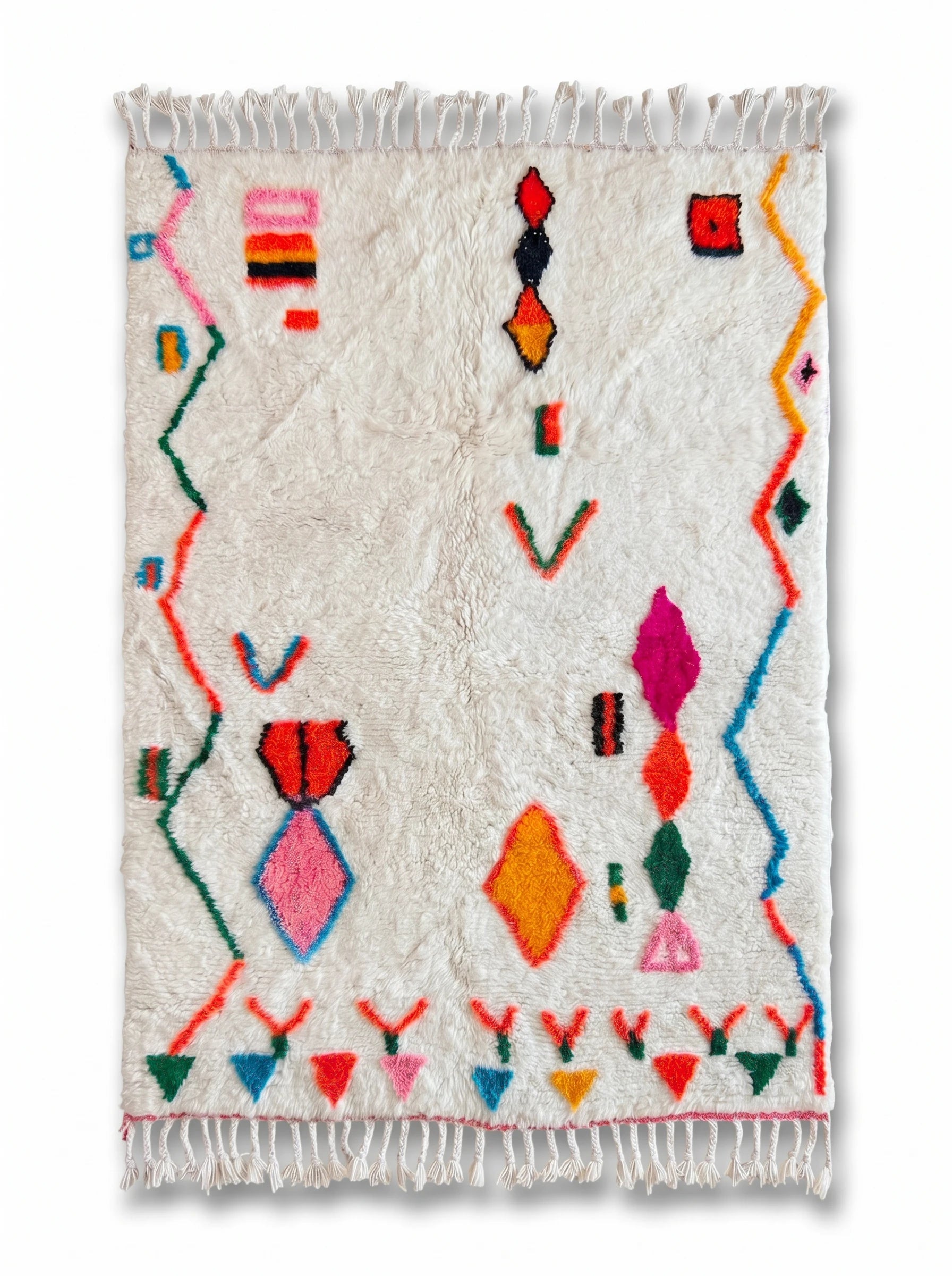 Tapis berbère coloré 142 x 225 cm, fait main en laine | Tamazi