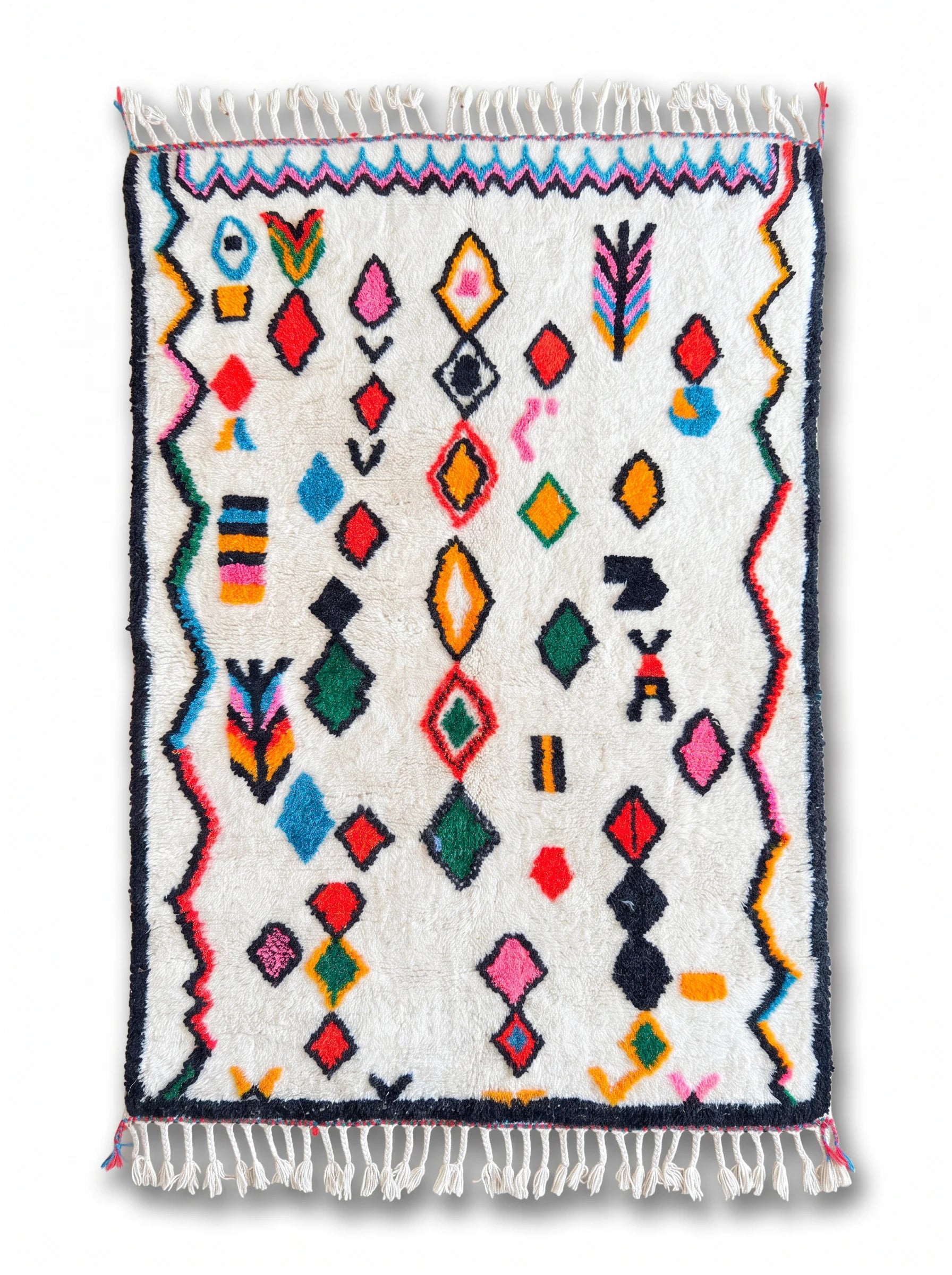 Tapis berbère coloré 144 x 229 cm, fait main en laine | Tamazi