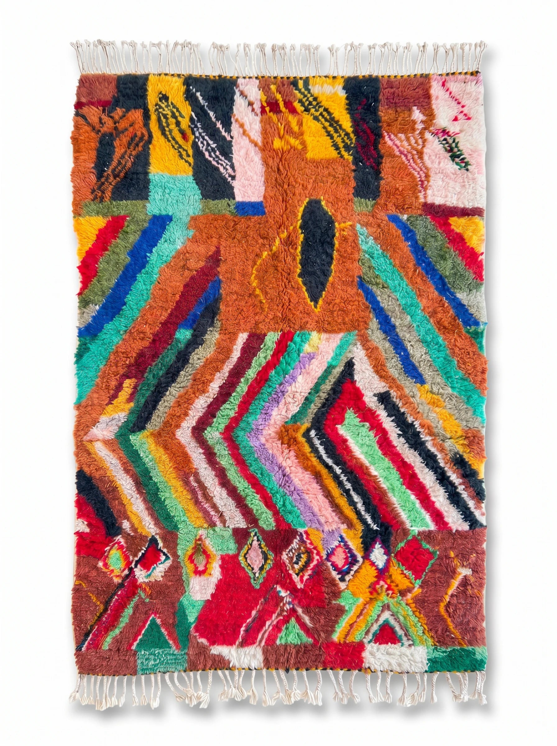 Tapis berbère coloré 144 x 270 cm, fait main en laine | Tamazi