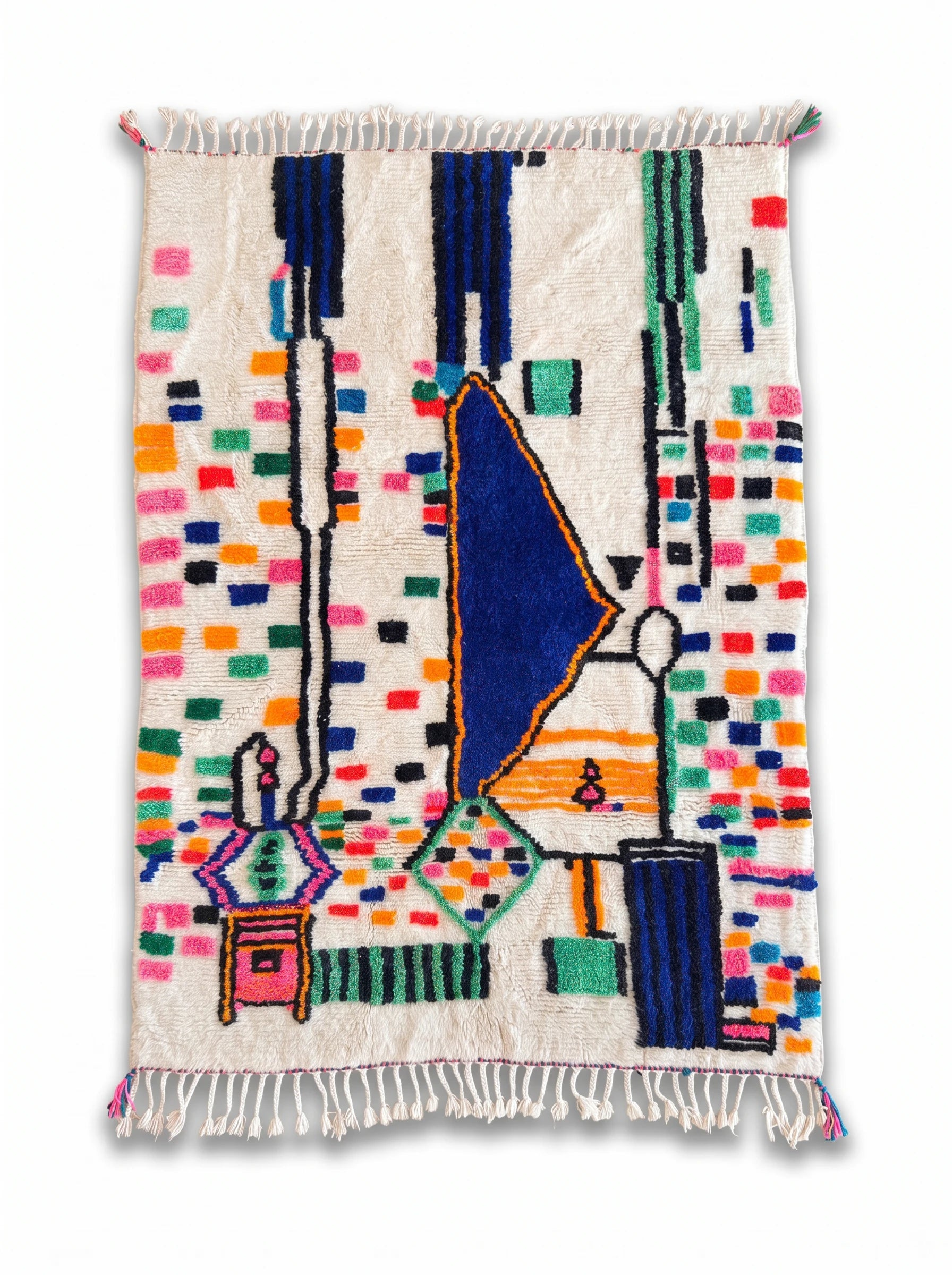 Tapis berbère coloré 148 x 214 cm, fait main en laine | Tamazi
