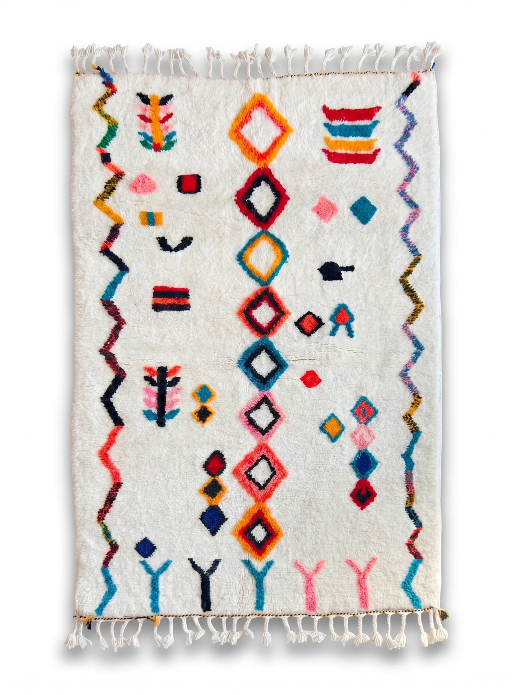 Tapis berbère coloré 148 x 269 cm, fait main en laine | Tamazi