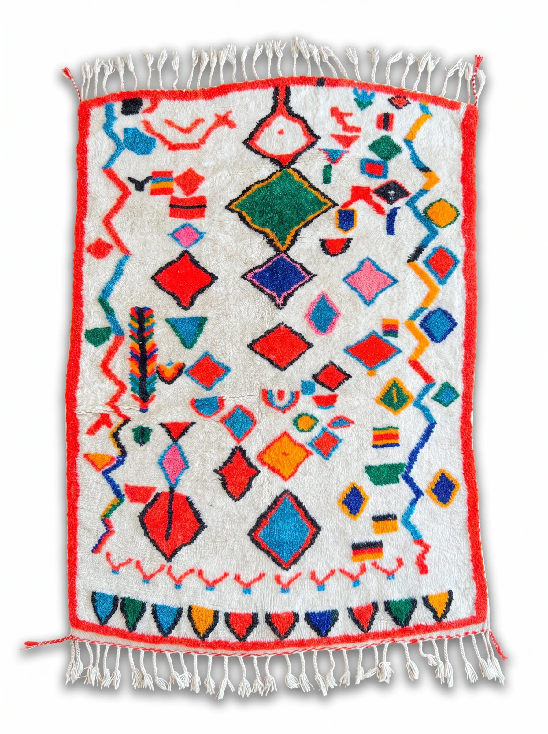 Tapis berbère coloré 154 x 241 cm, fait main en laine | Tamazi