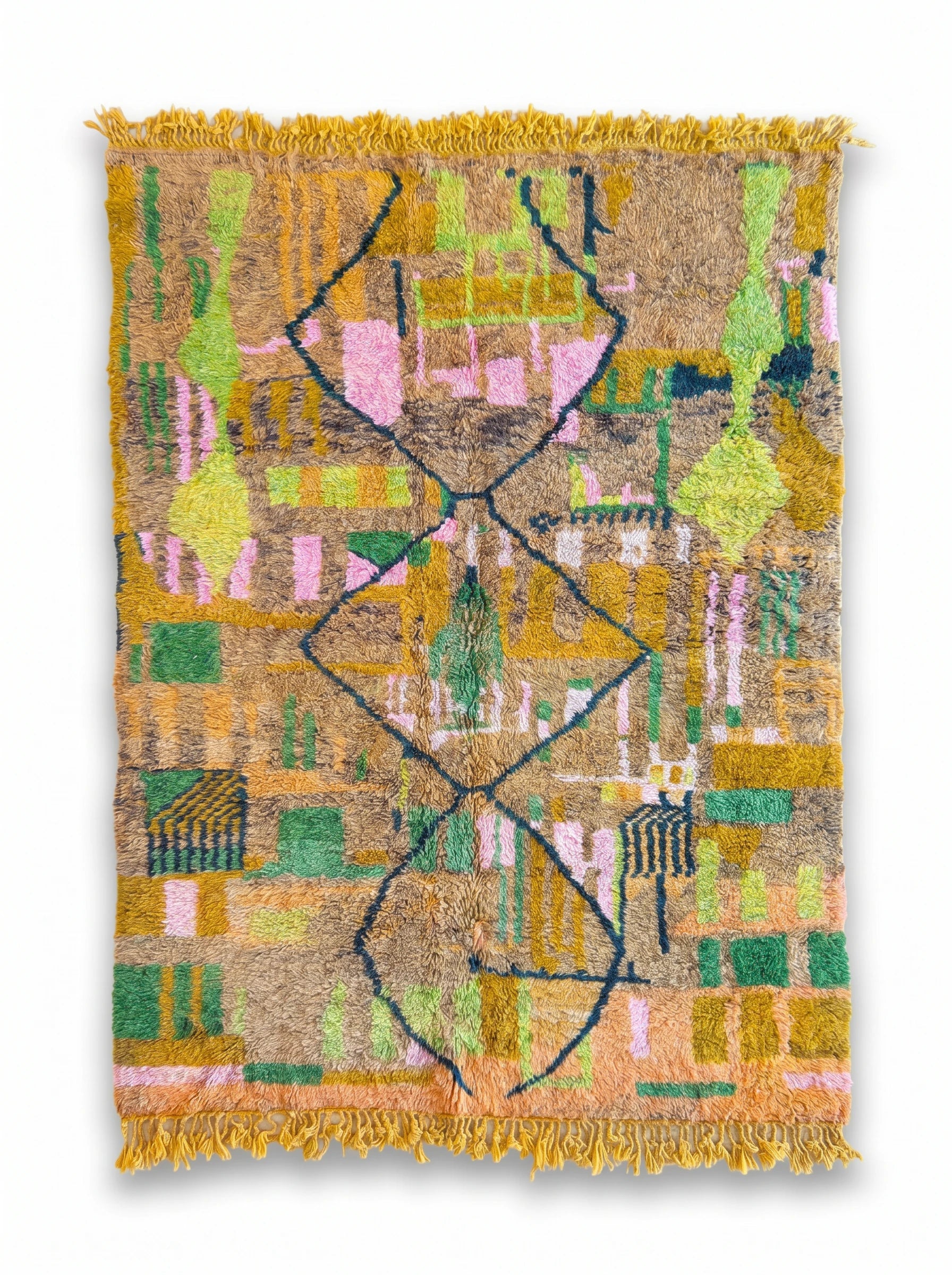 Tapis berbère coloré 202 x 321 cm, fait main en laine | Tamazi