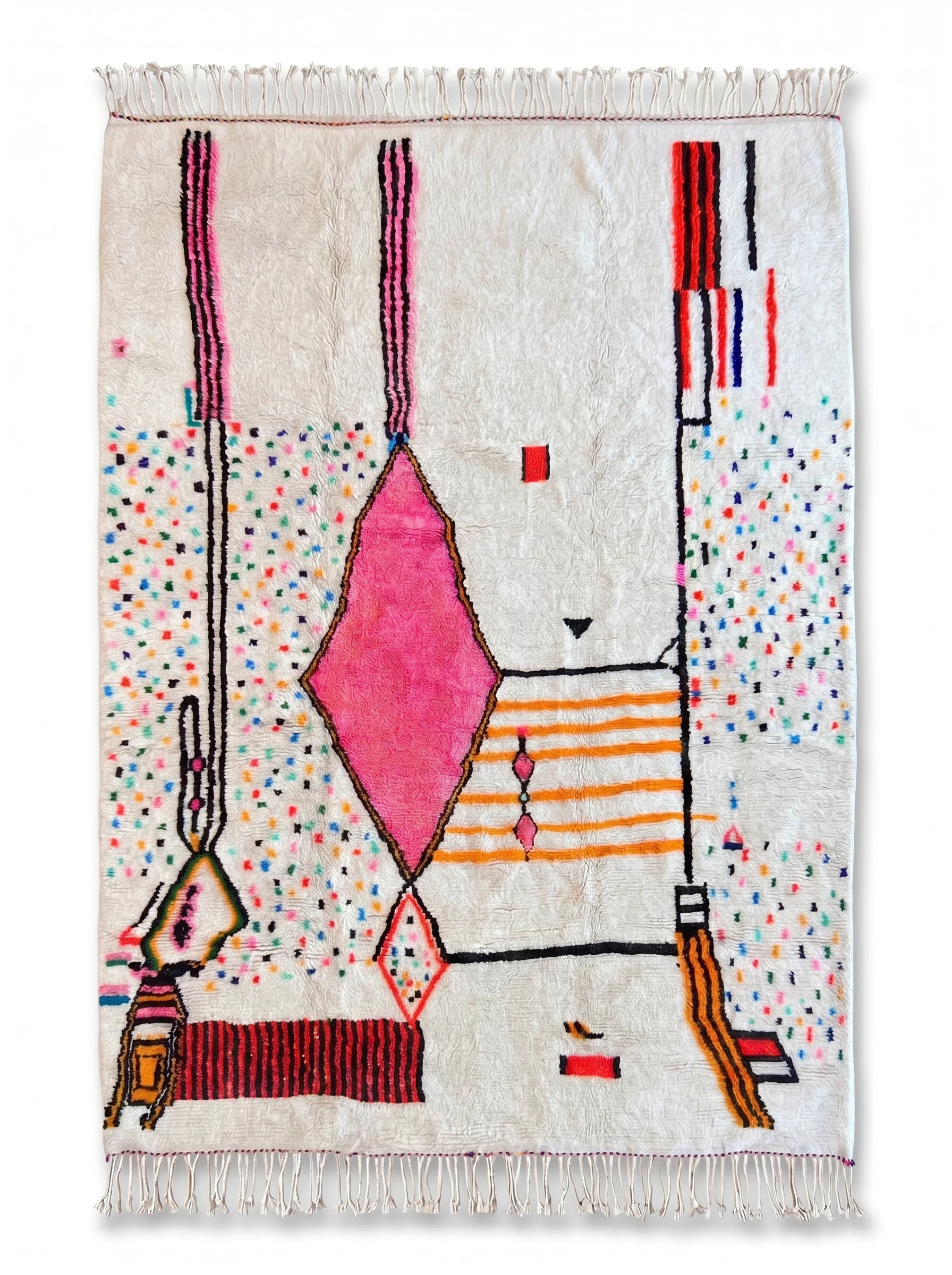 Tapis berbère coloré 255 x 362 cm, fait main en laine | Tamazi