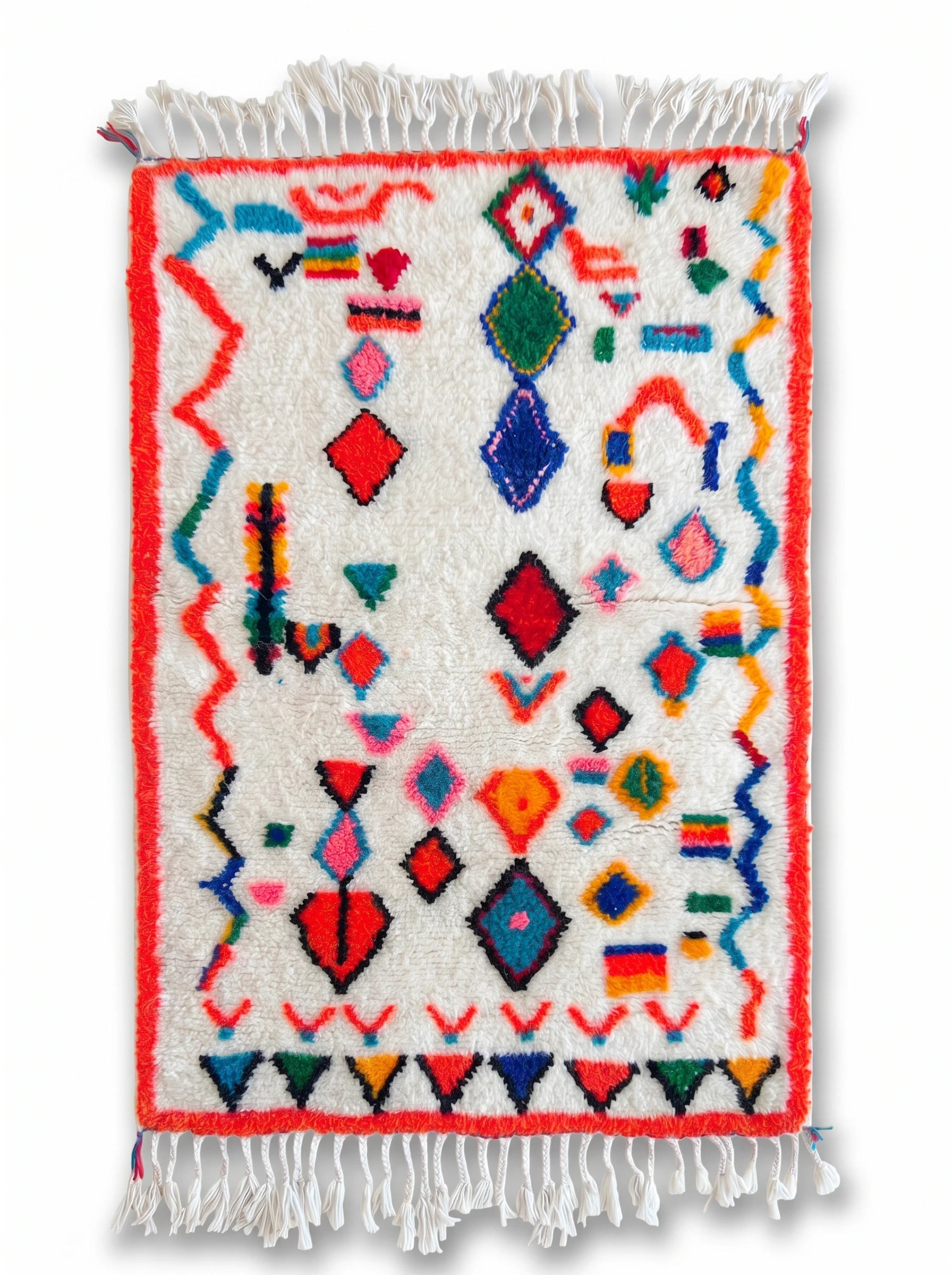 Tapis berbère coloré 91 x 175 cm, fait main en laine | Tamazi