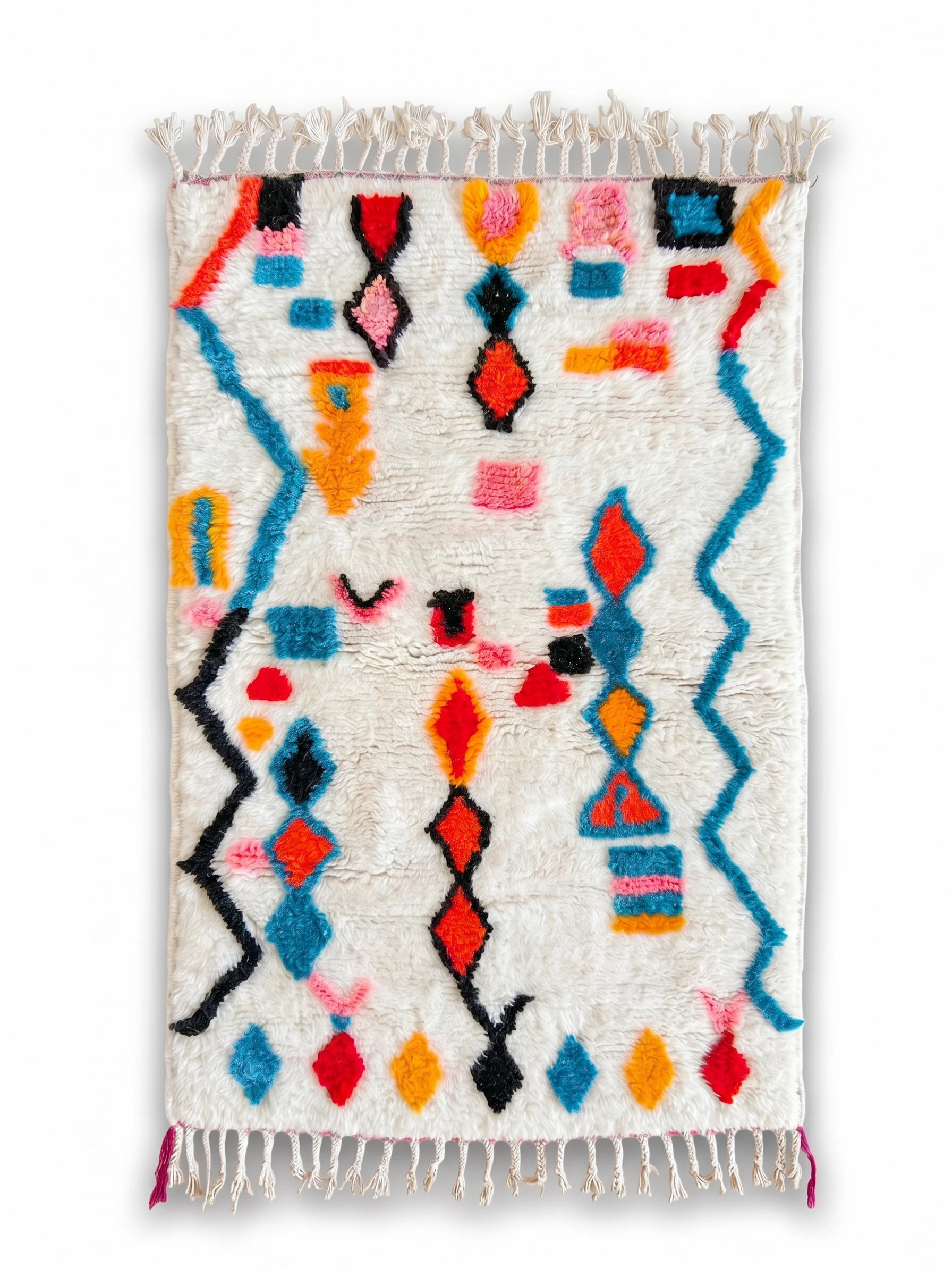 Tapis berbère coloré 95 x 168 cm, fait main en laine | Tamazi