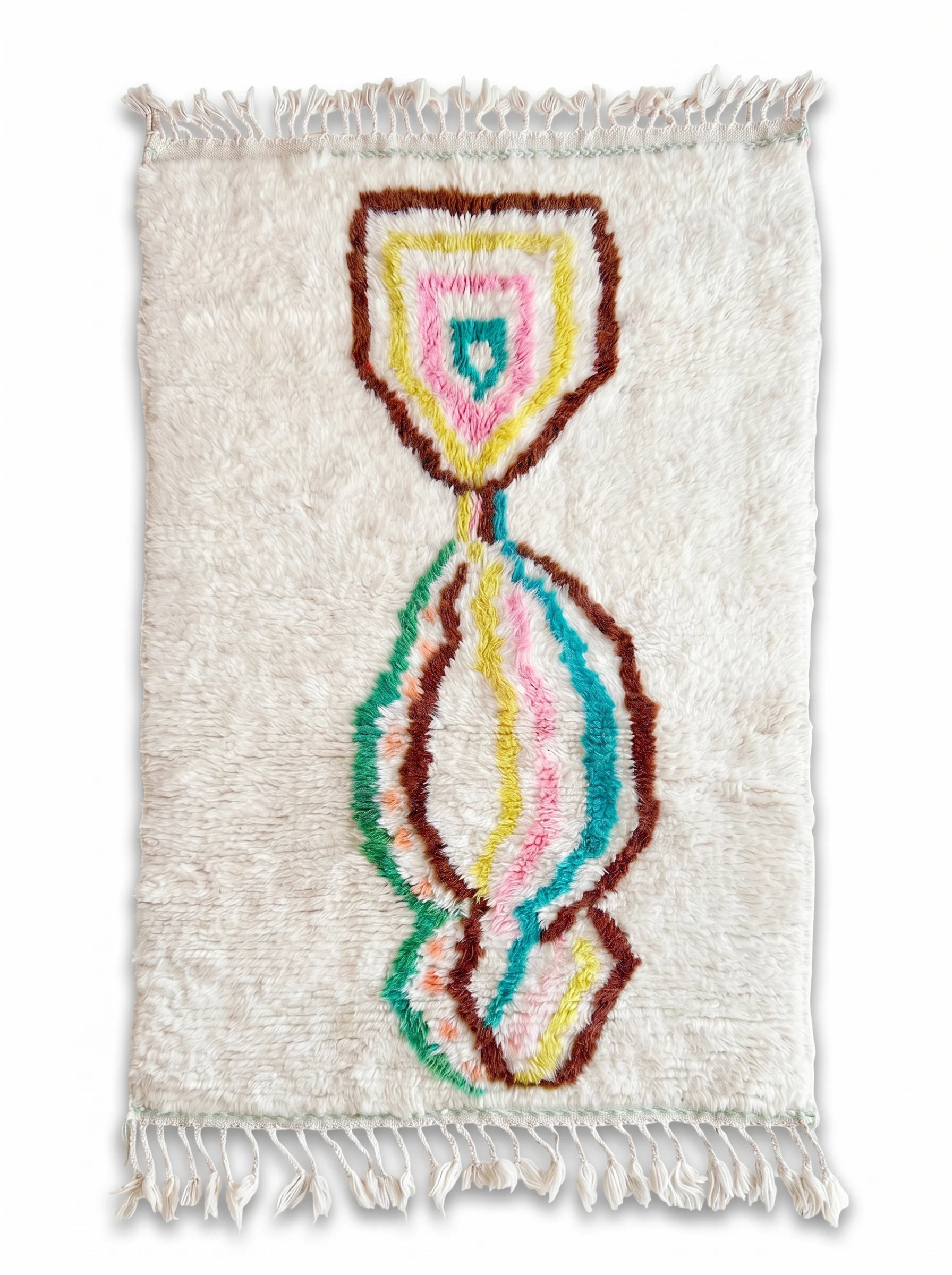 Tapis berbère coloré 95 x 180 cm, fait main en laine | Tamazi