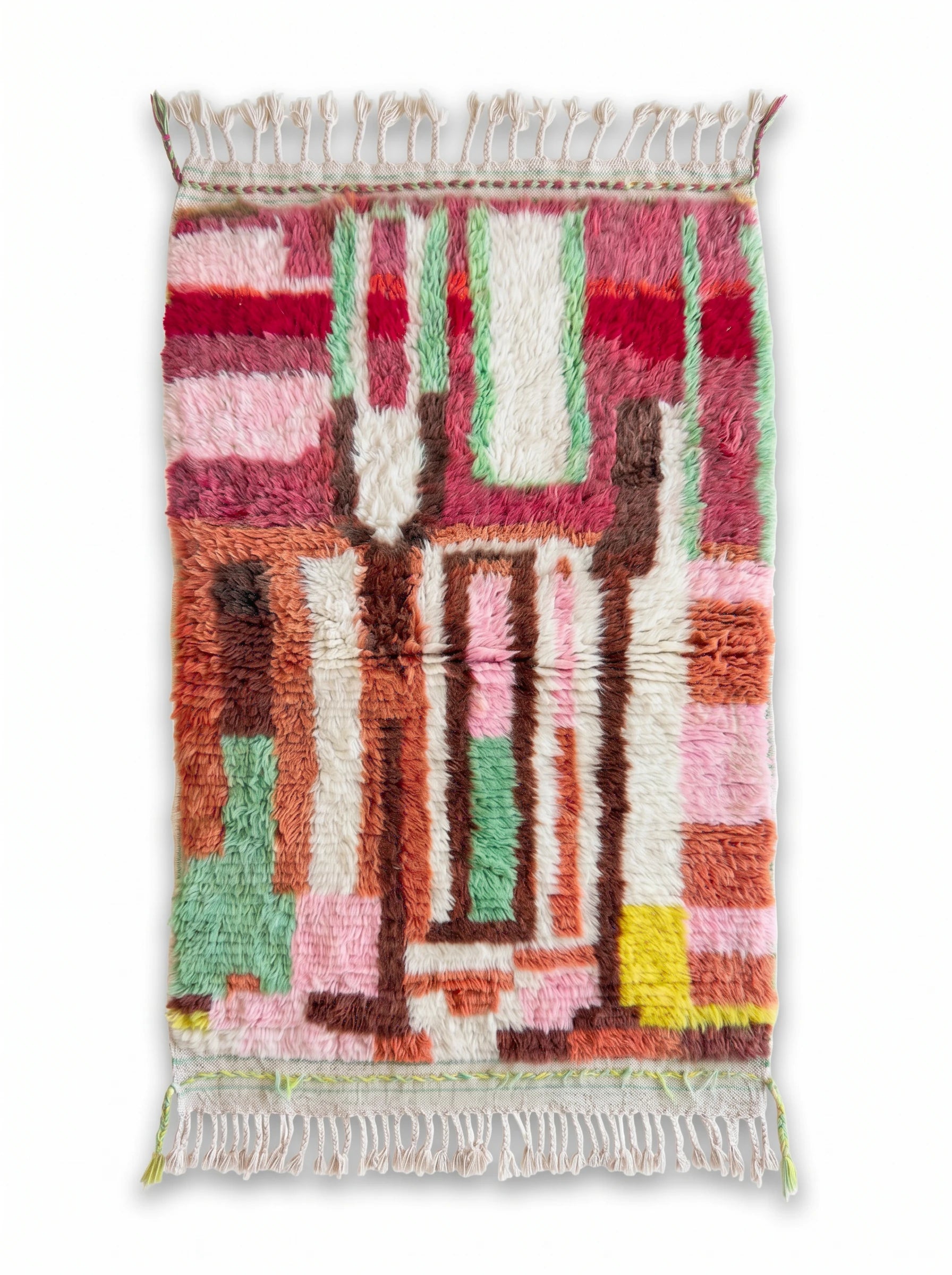 Tapis berbère coloré 96 x 168 cm, fait main en laine | Tamazi