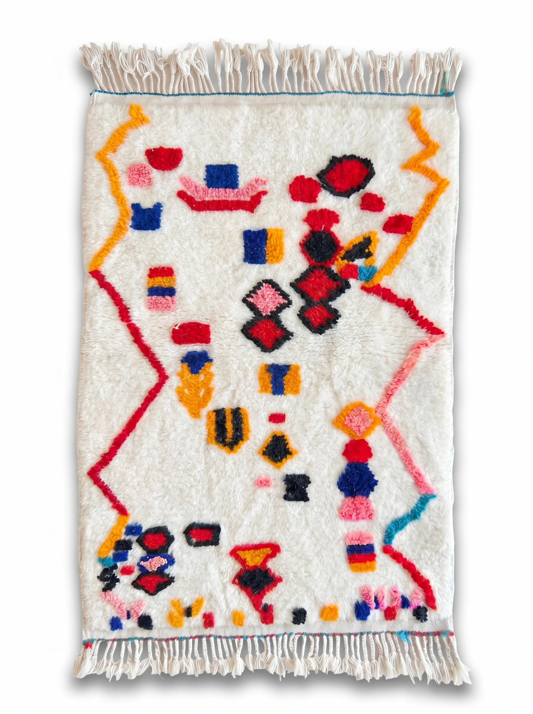 Tapis berbère coloré 98 x 166 cm, fait main en laine | Tamazi
