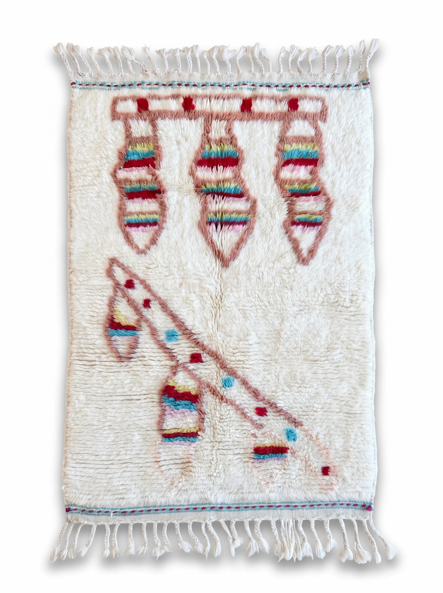 Tapis berbère coloré 99 x 165 cm, fait main en laine | Tamazi