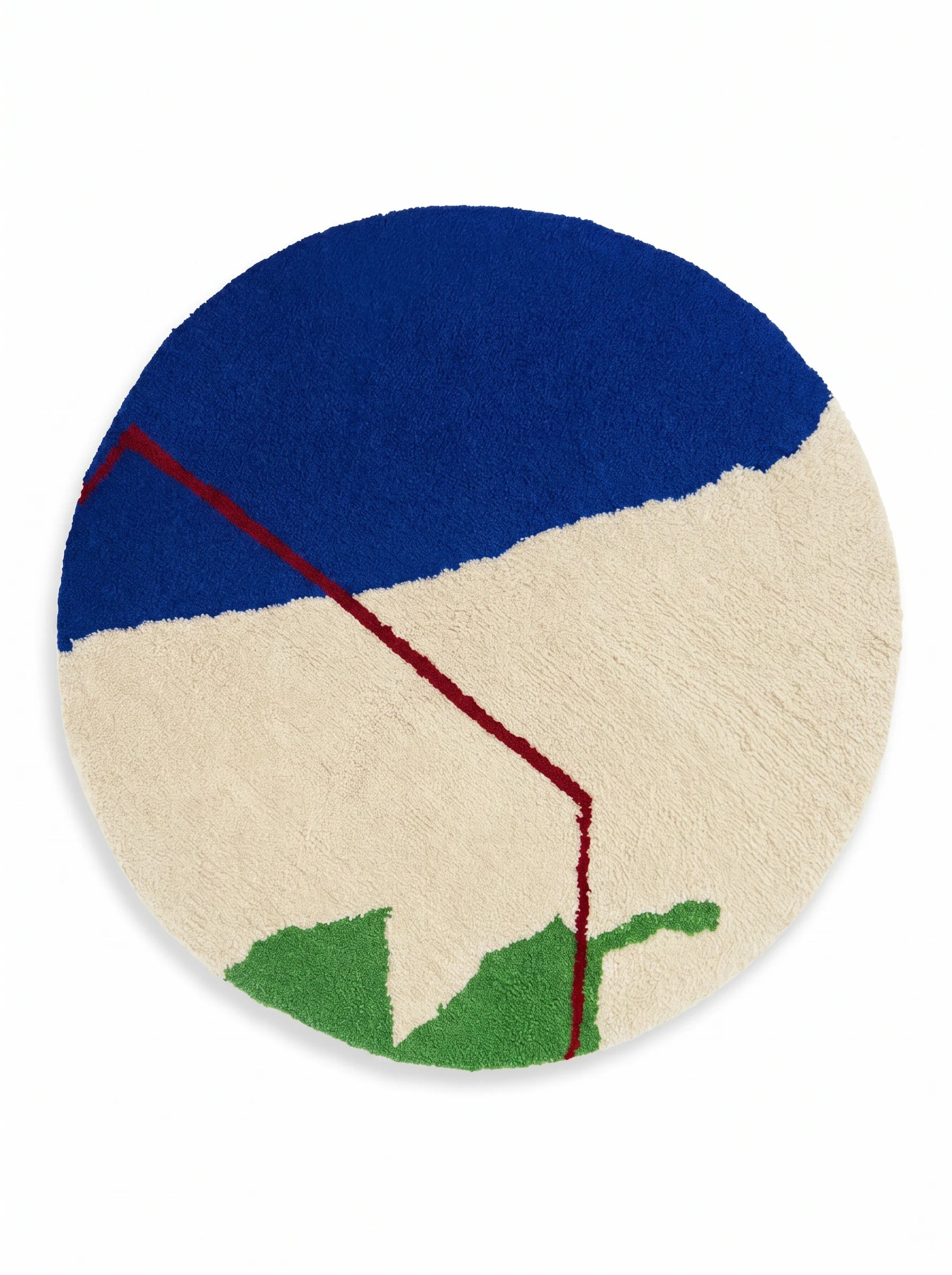 Tapis rond berbère coloré 138 cm, fait main en laine | Tamazi